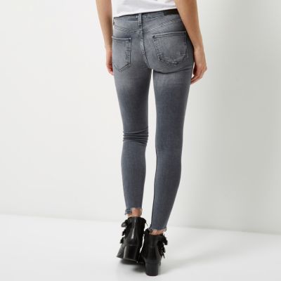 Grey ripped Amelie super skinny jeans